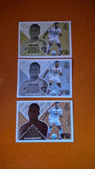 Lote 3 Cromos Extra Sticker Mbappé Oro Plata Bronc