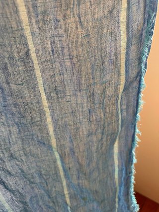 Pañuelo azul y verde con rayas