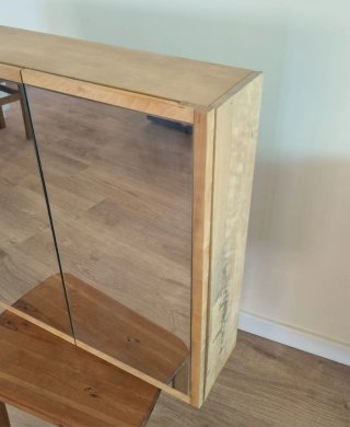 Mueble baño espejo madera