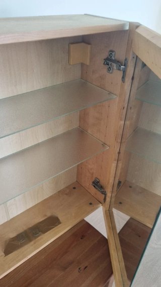Mueble baño espejo madera