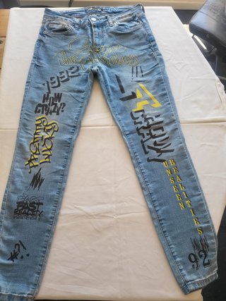 Pantalón vaquero mujer/niña con diseño
