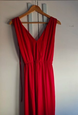 Mono rojo largo elegante talla única evento boda