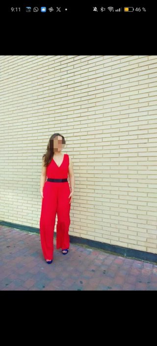 Mono rojo largo elegante talla única evento boda