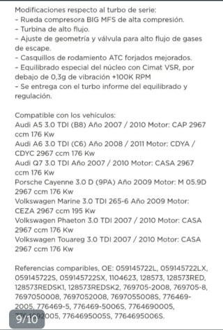 Turbo Híbrido ATC X 400cv Audi 3.0 TDI B8