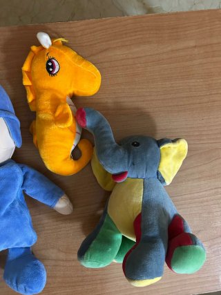 Pack 3 Peluches Pocoyo, Caballito de Mar y elefant