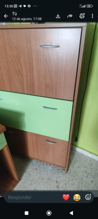 Zapatero de madera y plástico