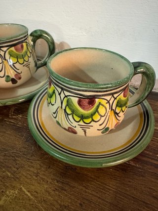 Juego de café de cerámica pintada a mano