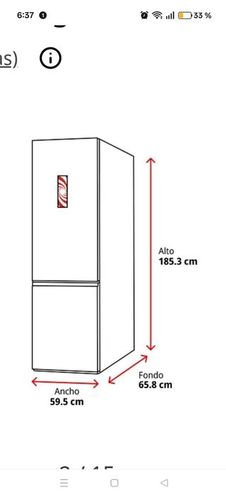 Nevera Combi Samsung inox. 185x60 cm