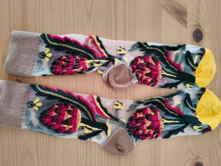 Calcetines transparentes florales talla única