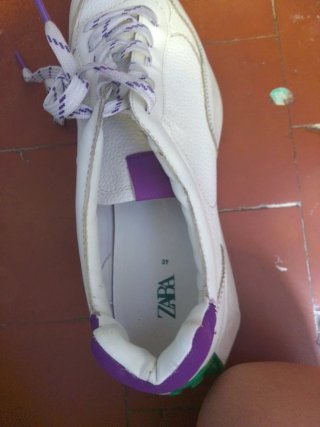 Zapa Zapatillas Blancas y Moradas Talla 40