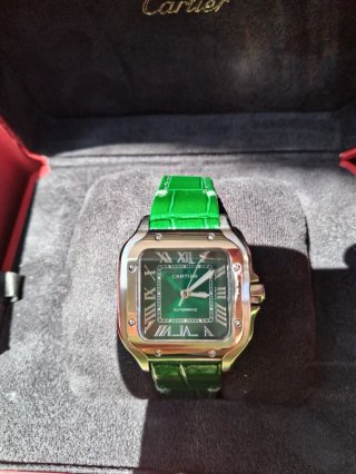 Orologio Cartier Santos Automatico Pelle/Acciaio