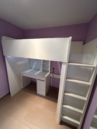 Estructura cama alta con escritorio