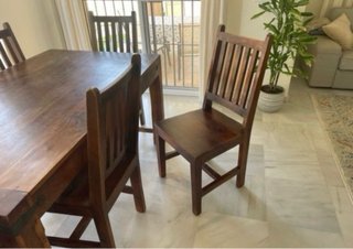 6 Sillas Madera Maciza Estilo Nórdico Marrón