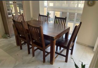 6 Sillas Madera Maciza Estilo Nórdico Marrón
