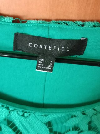 Camisa CORTEFIEL encaje verde.