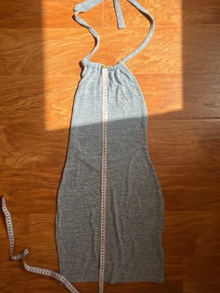Vestido corto de mujer gris casual espalda