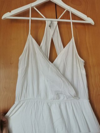 Vestido largo blanco tirantes T40
