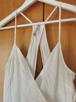 Vestido largo blanco tirantes T40