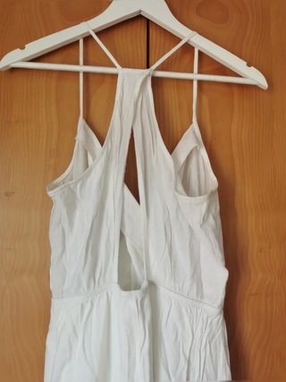 Vestido largo blanco tirantes T40