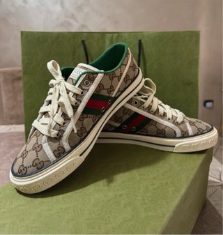 Scarpe da tennis Gucci beige e verdi