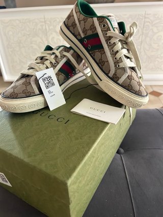Scarpe da tennis Gucci beige e verdi