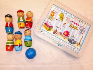 Tableta Educativa y Set MiniBolos Madera