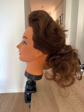 Cabeza de peluquería con soporte