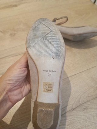 Zapatos Fosco Piel Beige y Dorado Talla 38