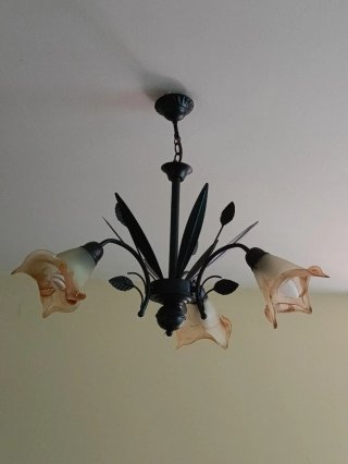Lámpara de techo forja y cristal