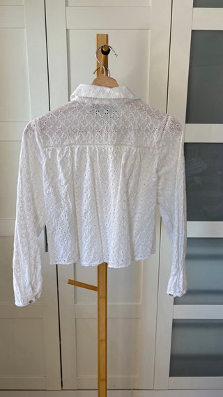 Camisa bordada blanca Zara Talla S