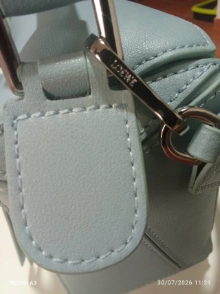 Bolso bandolera azul y blanco,bolso de piel