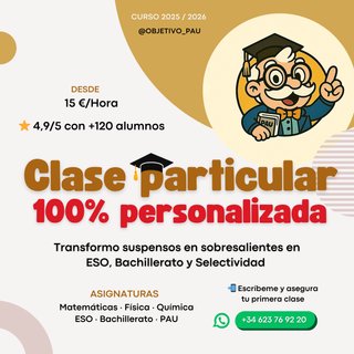Clases Particulares Matemáticas Física Química PAU