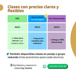 Clases Particulares Matemáticas Física Química PAU