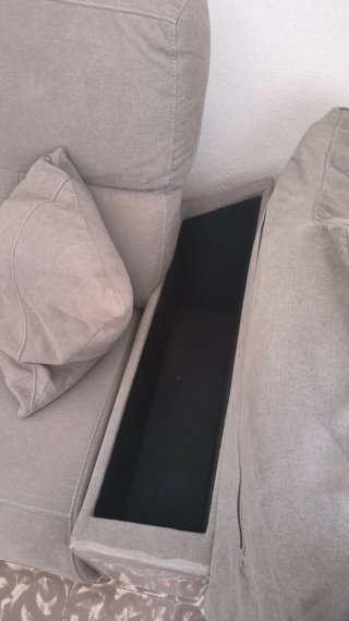 Sofá cheslong motorizado gris