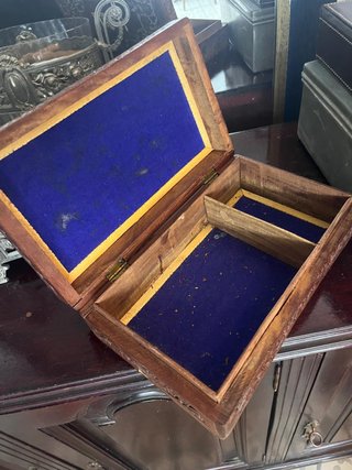 Caja de madera decorada 26x15x7 cm