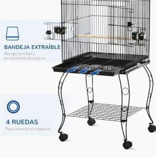Jaula para Pájaros con Ruedas 50x49x137cm