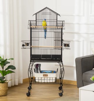 Jaula para Pájaros con Ruedas 50x49x137cm