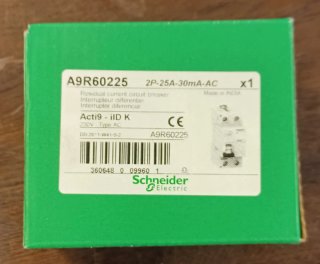 Diferencial 2P 25A 30mA AC Schneider A9R60225