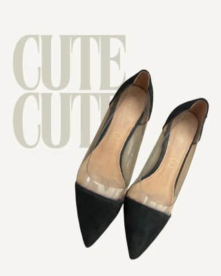 Zapatos Waneway punta transparentes negros