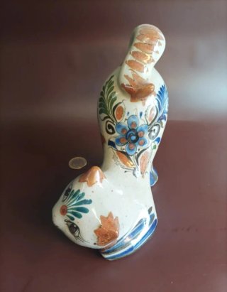 Figura gato cerámica vintage Tonala Mexico años 50