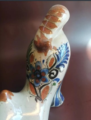 Figura gato cerámica vintage Tonala Mexico años 50