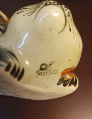 Figura gato cerámica vintage Tonala Mexico años 50