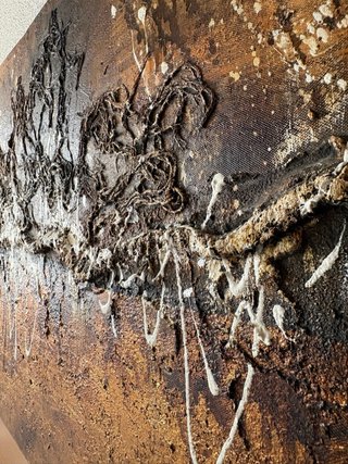 Cuadro Abstracto Relieve Textura 150x50 cm