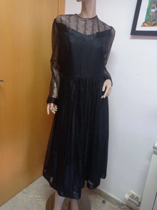 Vestido Vintage Encaje Negro Atelier