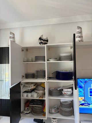 Mueble salón moderno blanco y negro