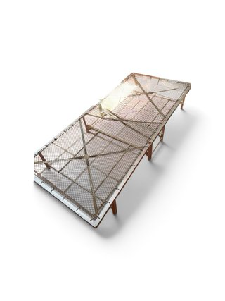Cama plegable de metal con colchón