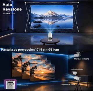 Proyector Portátil 4K Blanco