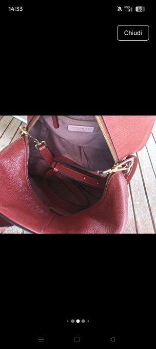 Borsa Coccinelle Pelle Rossa Oro
