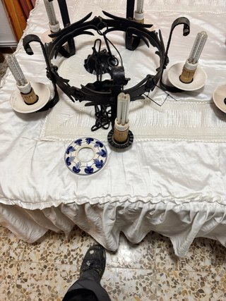 Lámpara de hierro forjado estilo rústico