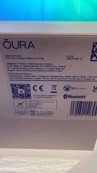 Oura Ring Gen3 Horizon Stealth Talla 10